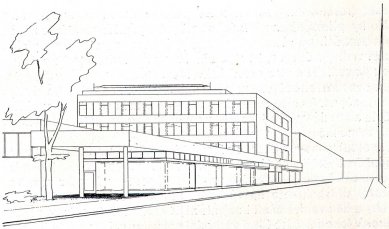 Soutěžní návrh obchodní školy v Mladé Boleslavi - Pohled z ulice - foto: archiv redakce