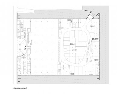 Obchodní centrum Šestka - Půdorys 1. úrovně - foto: © DNA architekti