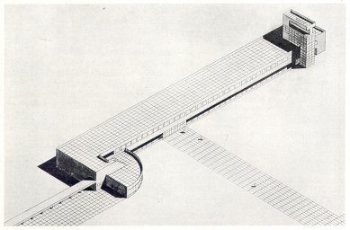 Soutěžní návrh letiště v Praze-Ruzyni - Axonometrie letištní haly - foto: archiv redakce