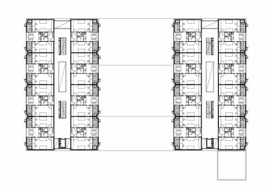 Studentský dům Poljane - Půdorys nadzemních podlaží - foto: bevk perović arhitekti