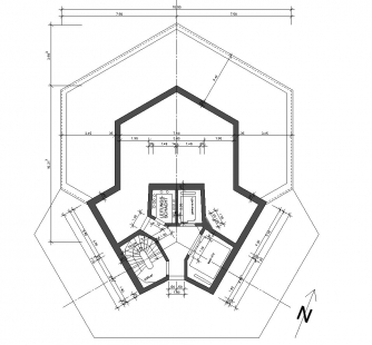 Telekomunikační věž Bettingen - Půdorys horní platformy - foto: © Jura Oplatek Architekt VUT/ SIA