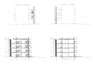 20 Apartments for the Eldery - Příčný řez - foto: © IR Wiel Arets Architect & Associates