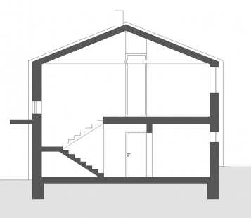 Rodinný dům Strážky - Příčný řez - foto: © 3+1 architekti