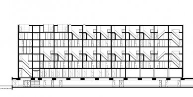 Obytný “Blok 16” - Řez - foto: René van Zuuk Architekten