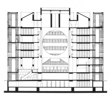 Exeter Library - Řez - foto: Louis I. Kahn