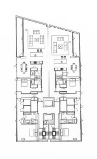 Charles Street Apartments - Typický půdorys mezi 4. až 14. patrem - foto: © Richard Meier & Partners Architects