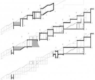 Casa Tóló - Podélné řezy - foto: © Álvaro Leite Siza Vieira, Architect