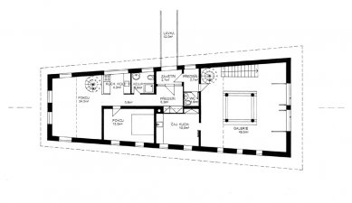 Novostavba informačního centra Veselý Výlet - Půdorys patra - foto: Atelier Dům a Město