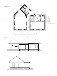 Obecní dům v Lukovečku - Půdorys, řezy - foto: NEW WORK