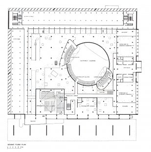 Kapitol v Čandígarhu - Parlament - půdorys patra