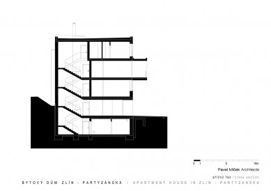Apartment house in Zlin - Partyzanska - Řez - foto: Pavel Míček Architects