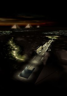Velké egyptské muzeum v Gíze - Noční pohled