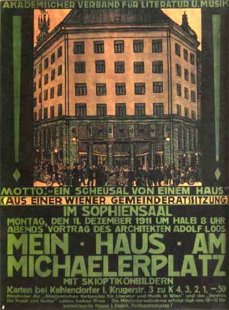 Obchodní dům Goldman & Salatsch - Plakát k přednášce A.Loose o domě na Michaelerplatzu