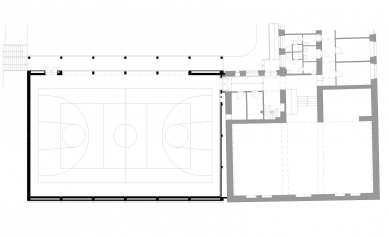 Dostavba tělocvičny Gymnázia Jana Keplera - 1NP - foto: Sporadical