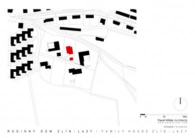 Rodinný dům Zlín - Lazy - Situace - foto: Pavel Míček Architects