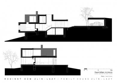 Rodinný dům Zlín - Lazy - Řezy - foto: Pavel Míček Architects