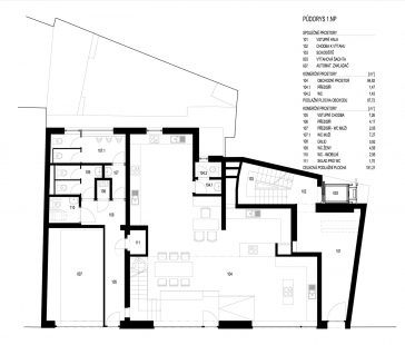 Polyfunkční objekt na ulici Kozí v Brně - 1NP