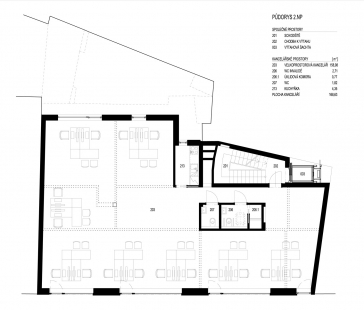 Polyfunkční objekt na ulici Kozí v Brně - 2NP