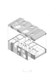 Pael House - Rozložená axonometrie - foto: Pezo von Ellrichshausen Architects