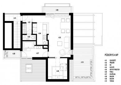 Rekonstrukce vily se dvěma bytovými jednotkami a kanceláří - 4NP - foto: maura