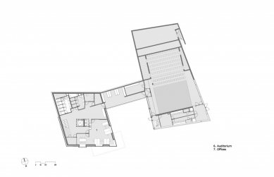 Knut Hamsun Center - Půdorys suterénu - foto: Steven Holl Architects
