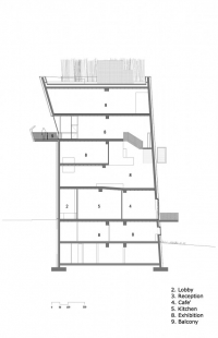 Centrum Knuta Hamsuna - Řez C-C' - foto: Steven Holl Architects