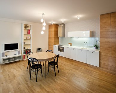 Interiér bytu - Vila Kunzova, Brno - Obytný prostor - foto: Štěpán Vrzala