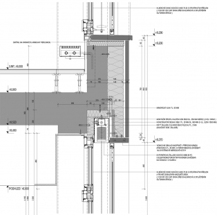 Administrativní centrum Triniti - Vzorový detail kamenné fasády