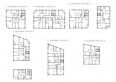 Bytové domy Na Vyhlídce - Půdorysy - 2. etapa