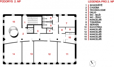 Pasivní administrativní budova INTOZA - Půdorys 2NP - foto: © Radim Václavík, ATOS-6