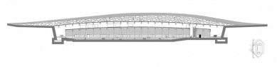 Insular Athletics Stadium - Podélný řez - foto: AMP arquitectos