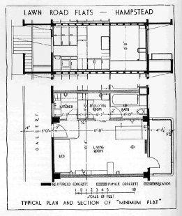 Lawn Road Flats - Isokon - Pôdorys - foto: courtesy by www. wellscoates.org