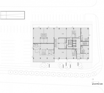 Residential Building C - Půdorys přízemí - foto: Ravnikar Potokar Arhitekturni Biro 