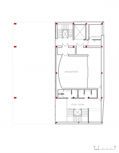 Divadlo na Orlí - Půdorys mezipatra - foto: ARCHTEAM a RadaArchitekti