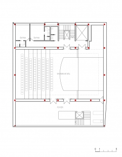 Divadlo na Orlí - Půdorys 2NP - foto: ARCHTEAM a RadaArchitekti