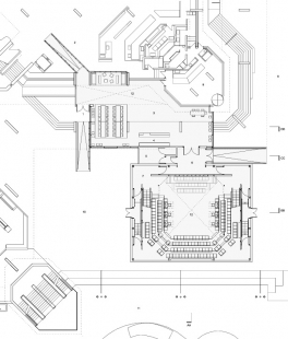 The Shed Theatre - Půdorys přízemí - foto: Haworth Tompkins architects