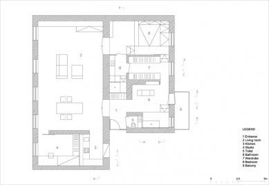 Level Apartment - Pôdorys - foto: OFIS Arhitekti