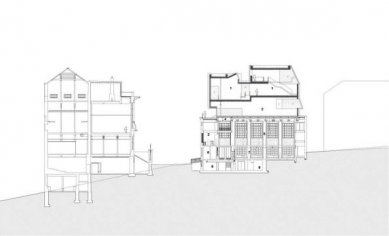 Rozšíření umělecké školy v Glasgowě - Příčný řez - foto: Steven Holl Architects