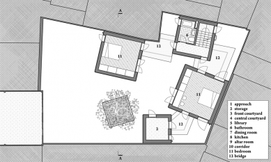 Dům pro stromy - Půdorys patra - foto: Vo Trong Nghia Architects