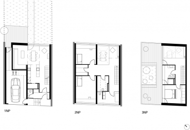 Řadový dům - Půdorysy - foto: Jiří Zábran