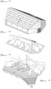 Nová Kežmarská chata - vítězný návrh - Axonometrie