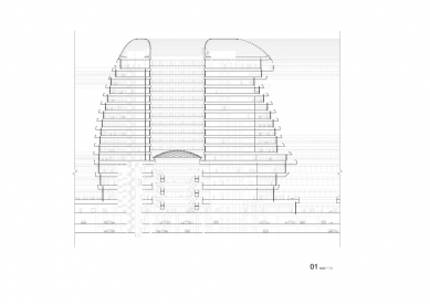 Galaxy Soho - Řez - foto: Zaha Hadid Architects