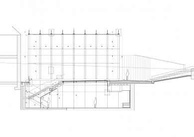 Tondonia Winery Pavilion - Podélný řez - foto: Zaha Hadid Architects