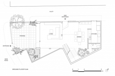 Zelená rekonstrukce - Půdorys přízemí - foto: Vo Trong Nghia Architects