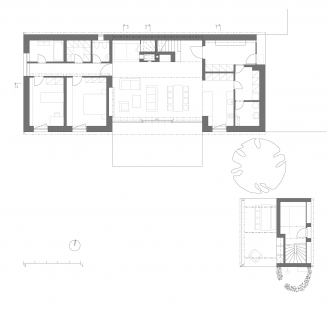 Novostavba rodinného domu, Praha–východ - Půdorys přízemí
