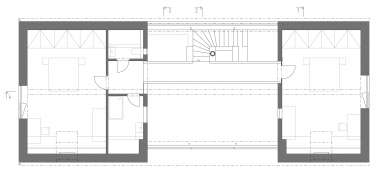 Novostavba rodinného domu, Praha–východ - Půdorys podkroví