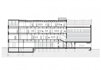 Dostavba budovy Slovanského gymnázia v Olomouci - Řez B