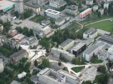 Pěší zóna ve Velenje - Letecký pohled - foto: Branko a Nik