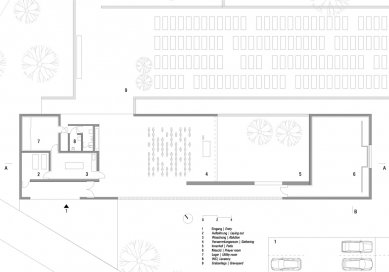 Islámský hřbitov - Půdorys - foto: Bernardo Bader Architekten