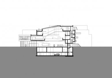 Kulturní centrum Montforthaus - Řez - foto: Hascher Jehle Architektur